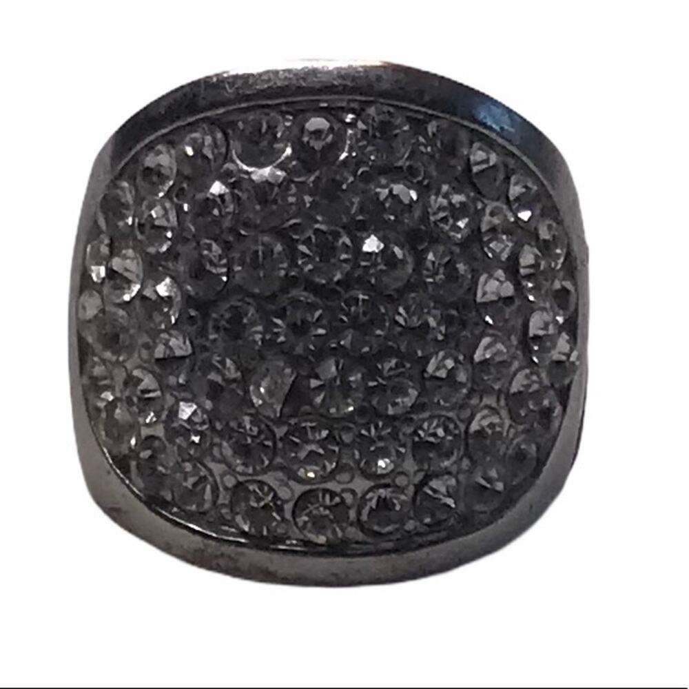 Vintage Stretch Bubble Ring with Rhinestones 7 - Picture 8 of 9